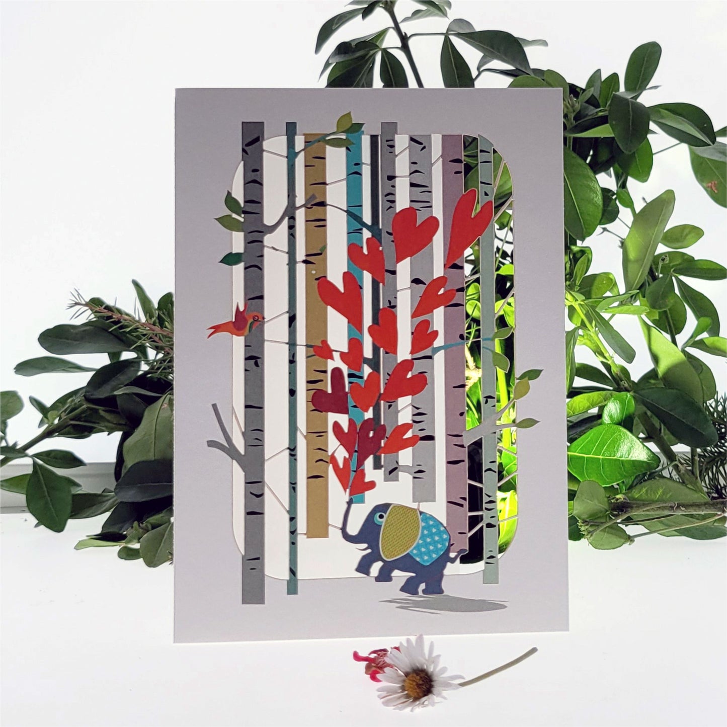Elephant Hearts - Blank - Love/Valentines Card - PM234