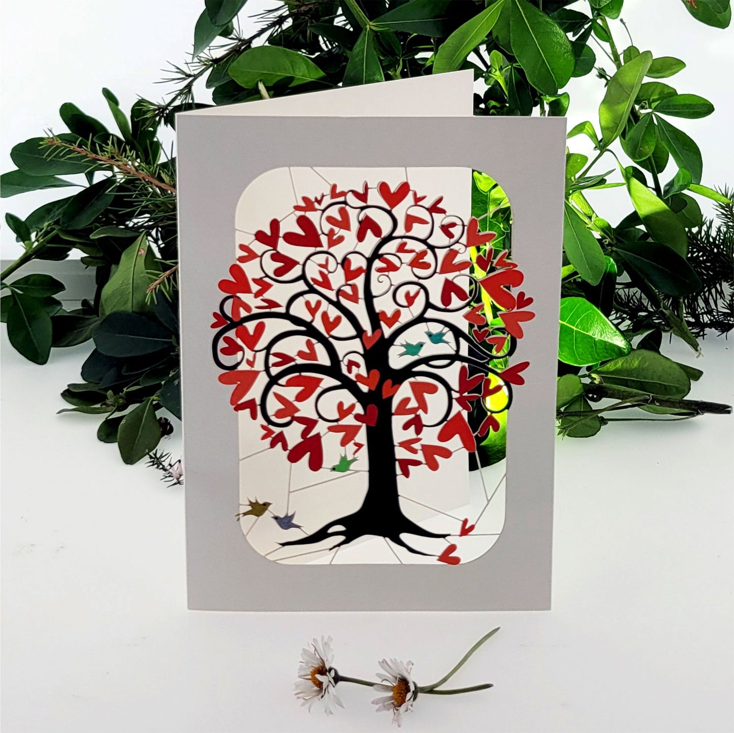 Curly Heart Tree - Blank - Love/Valentines Card - PM245