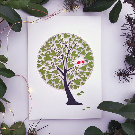 Green Heart Tree - Blank - Love/Valentines Card - PM740