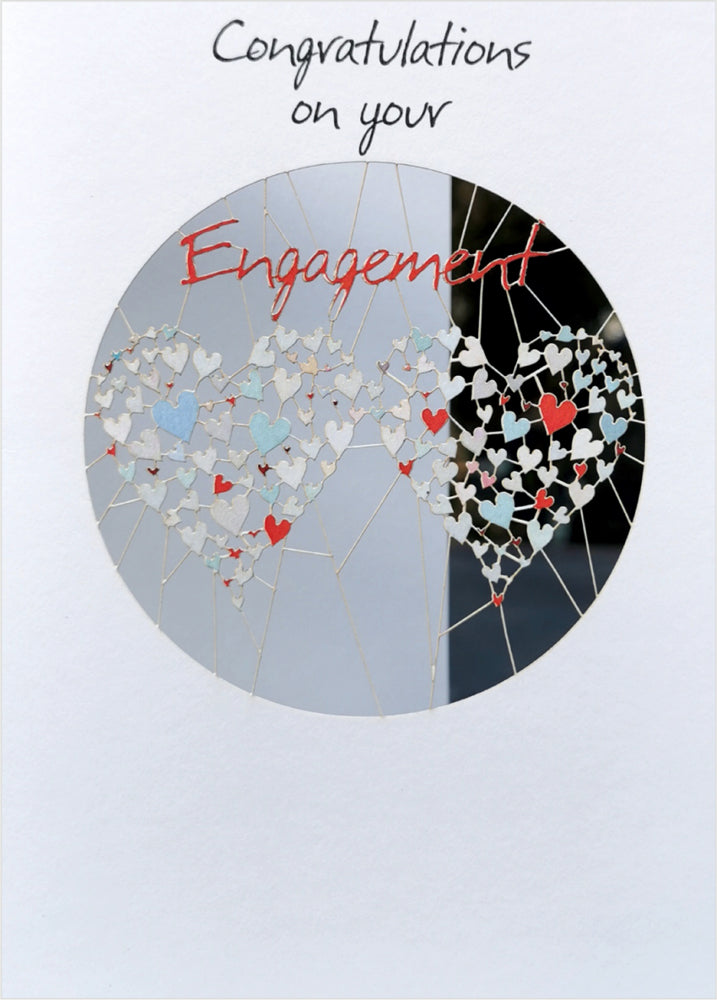 ''Congratulations on your Engagement'' Hearts Card - Engagement Card #PM923