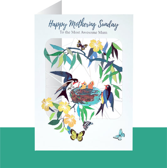 Birds Nest - ''Happy Mothering Sunday'' - Mother's Day Card - PMM 022
