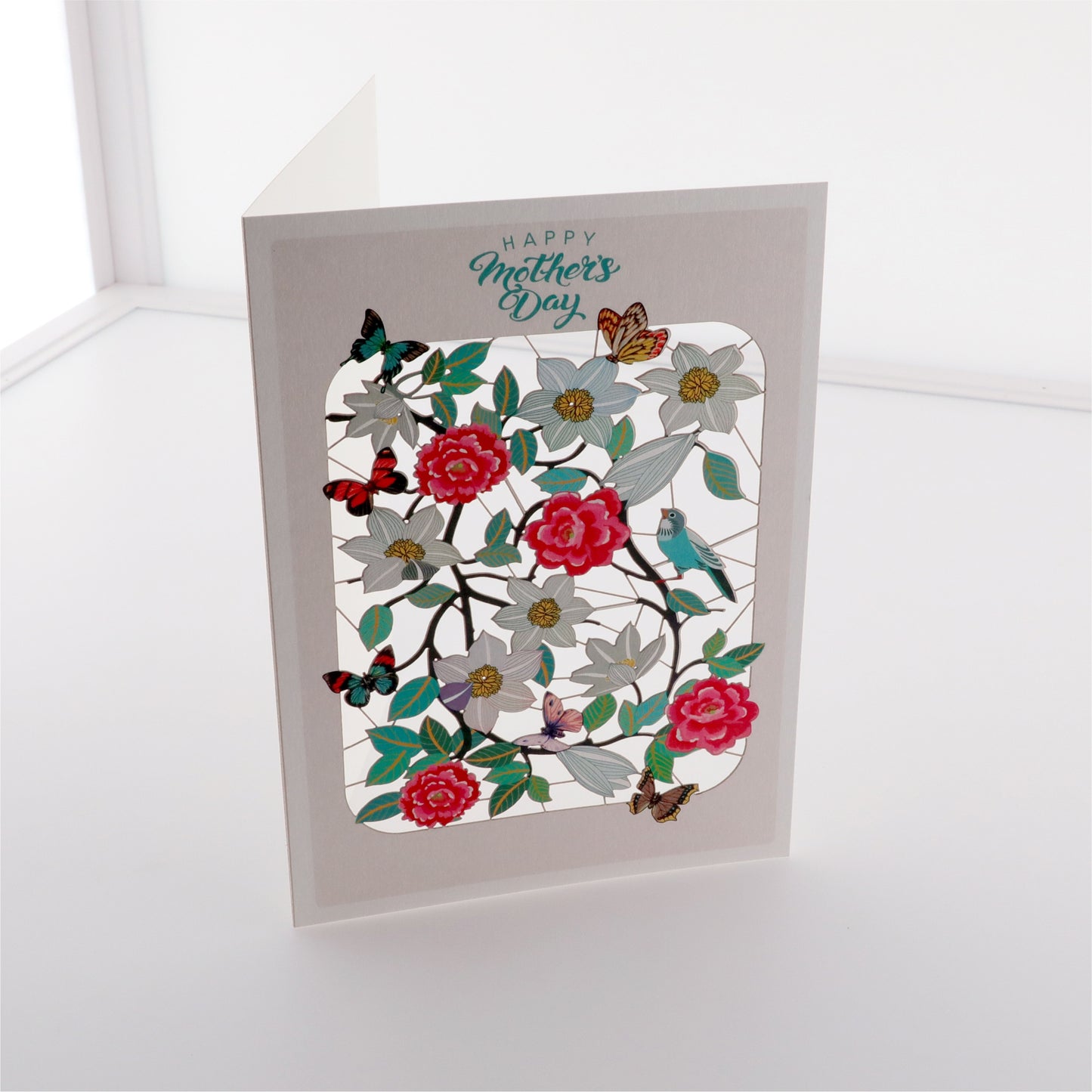 Bird & Flowers - ''Happy Mother's Day'' - Mother's Day Card - PMM 306