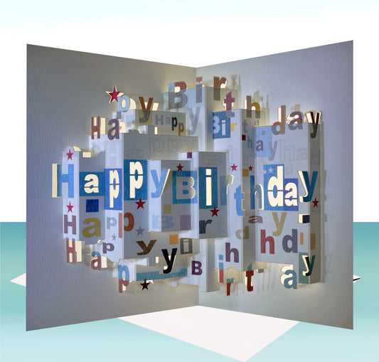 Pop Up ''Happy Birthday'' Card - 3d Card, Birthday Card, Pop Up Card. #POP-066