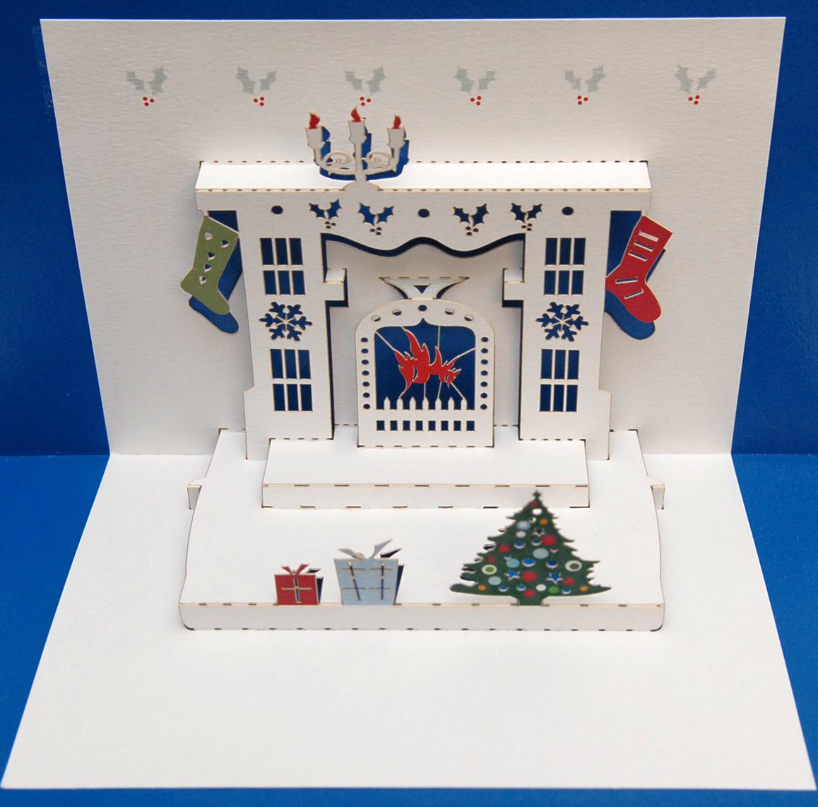 Pop Up - Christmas Fireplace/Hearth - Christmas Card - 3d Card, Pop Up Card - #POP-026