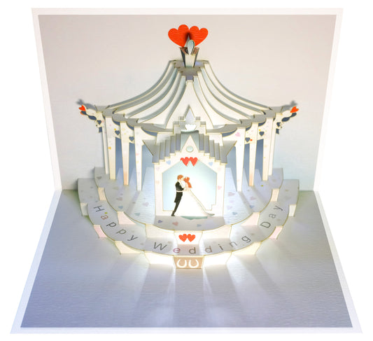 Pop Up - ''Happy Wedding Day'' - Bride & Groom Card - 3d Card, Wedding Card, Pop Up Card #POP-100