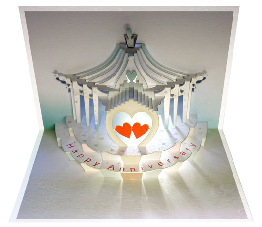Pop Up - ''Happy Anniversary'' - Two Hearts Card - 3d Card, Anniversary Card, Pop Up Card #POP-102