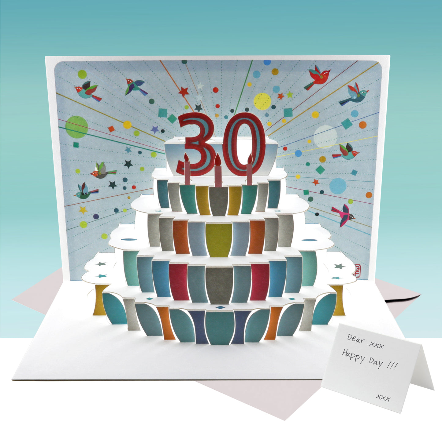Age 30 Birthday Card, 30th Birthday Card, Cake Birthday Card, Pop Up Card. #POP-148 (AGE30)