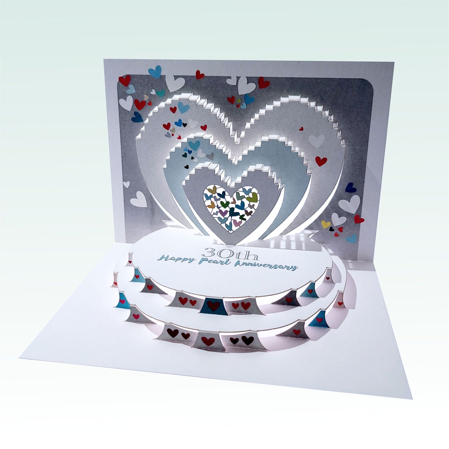 ''30th Happy Pearl Anniversary'' - Pearl Hearts - 30th Pearl Anniversary Card, #POP-195