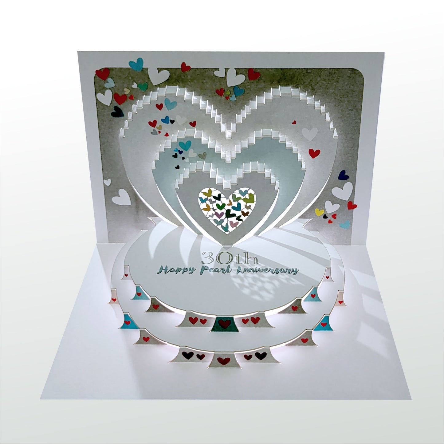 ''30th Happy Pearl Anniversary'' - Pearl Hearts - 30th Pearl Anniversary Card, #POP-195