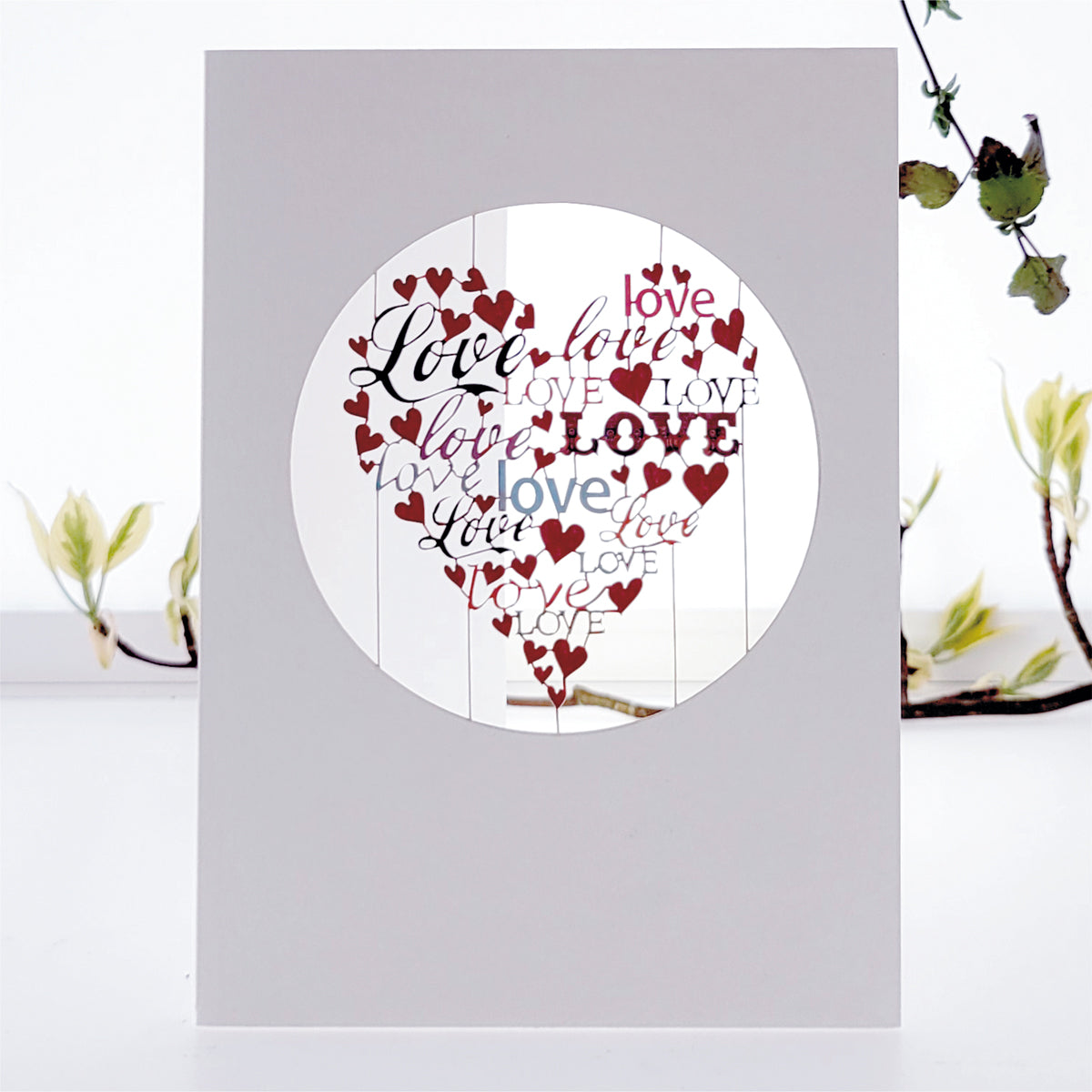 ''Love'' Heart - Love/Valentines Card- VPM008
