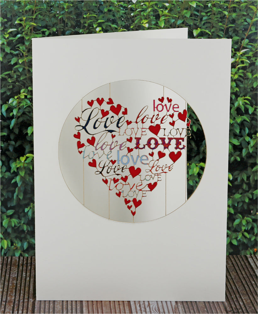 ''Love'' Heart - Love/Valentines Card- VPM008