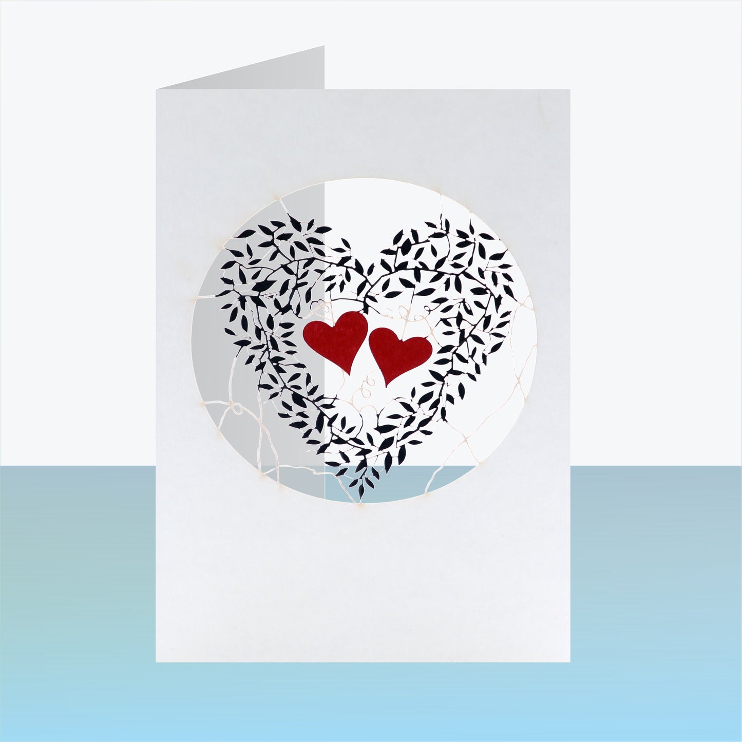 Vine Heart Black - Blank - Love/Valentines Card - VPM009