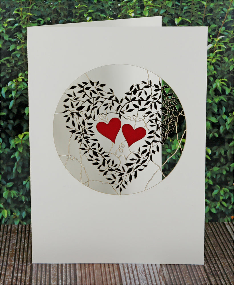 Vine Heart Black - Blank - Love/Valentines Card - VPM009