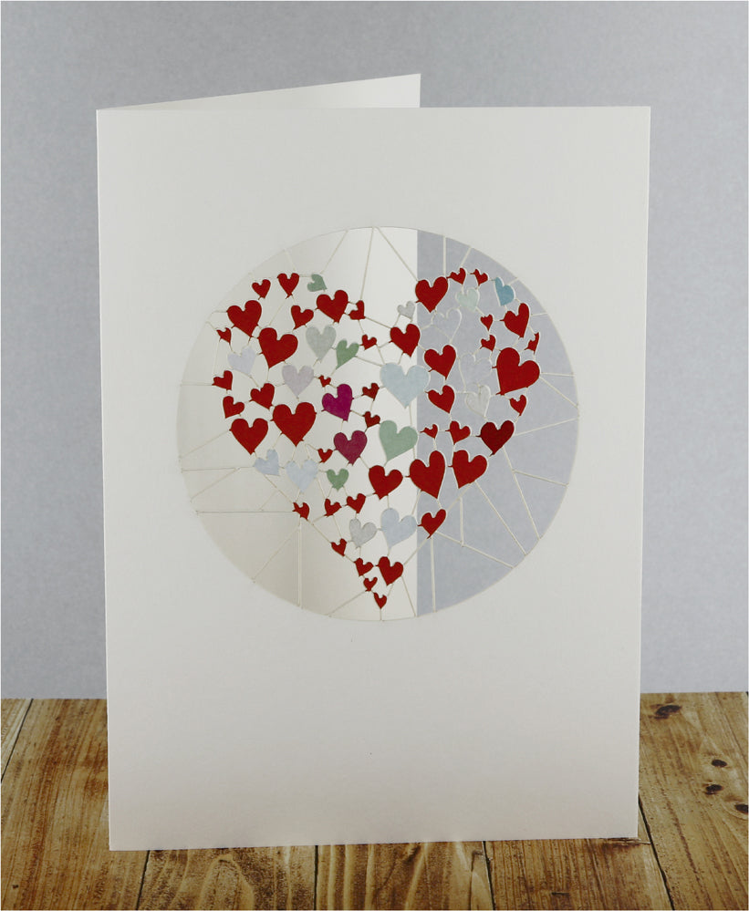 Multicolour Heart - Blank - Love/Valentines Card - VPM13