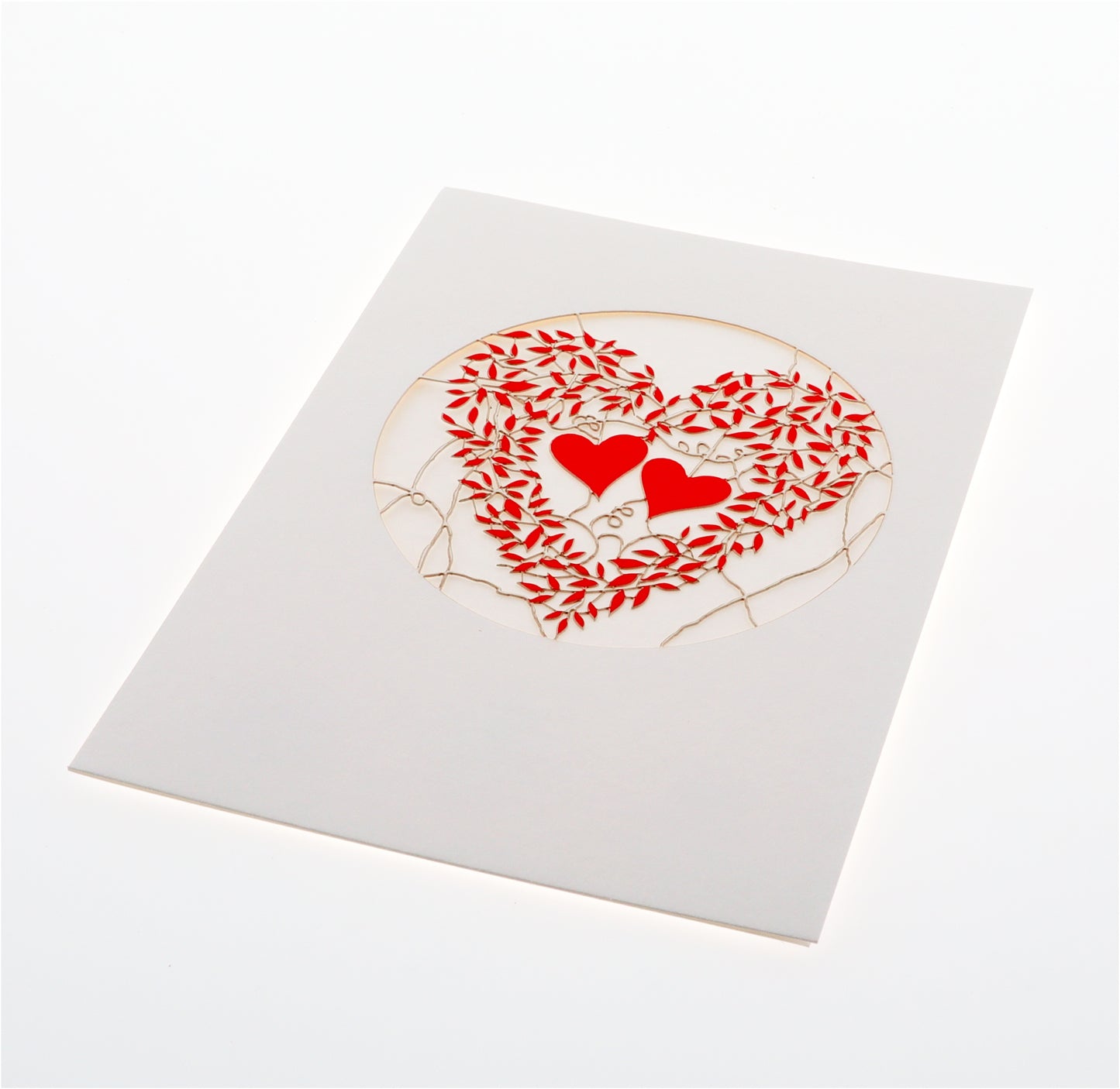 Vine Heart Red - Blank - Love/Valentines Card - VPM14