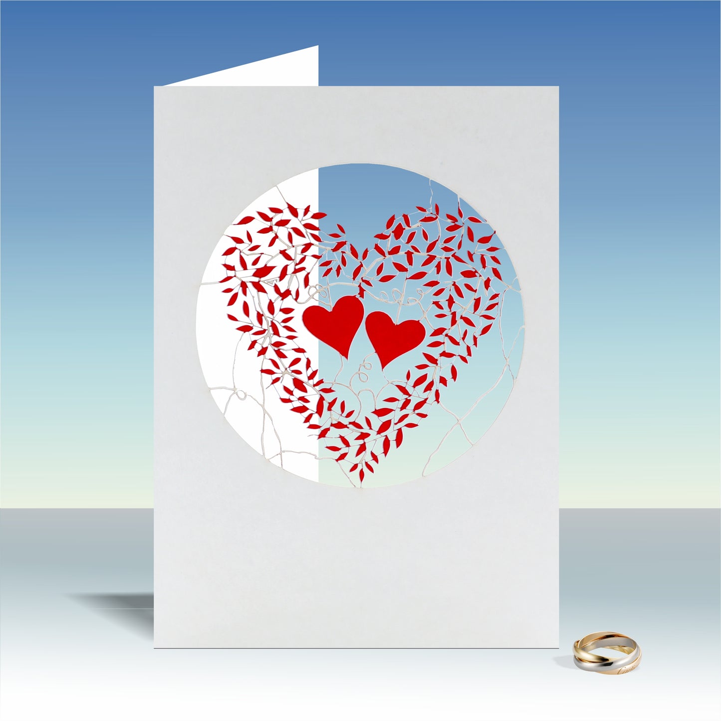Vine Heart Red - Blank - Love/Valentines Card - VPM14
