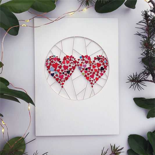 Two Hearts - Blank - Love/Valentines Card - VPM15