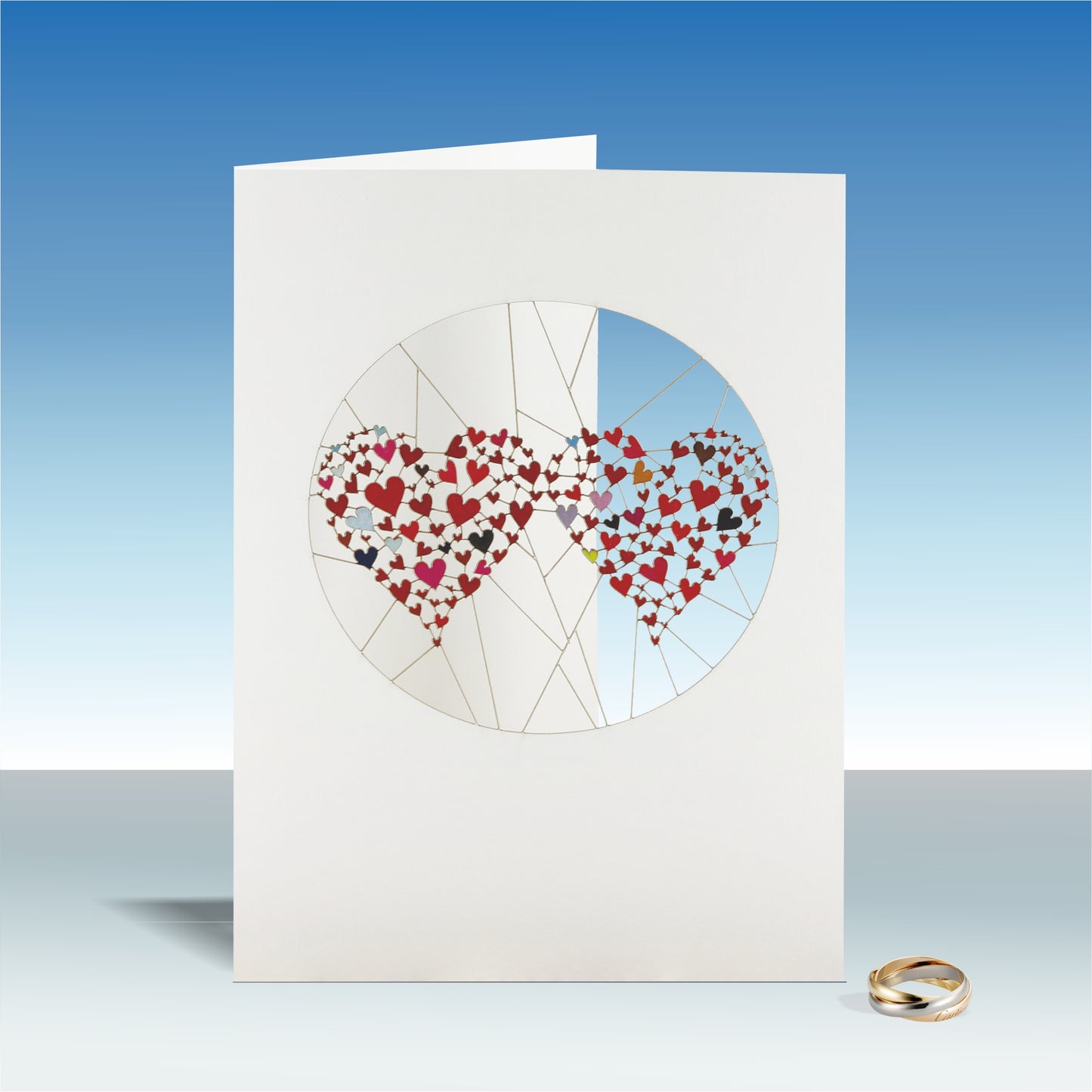 Two Hearts - Blank - Love/Valentines Card - VPM15