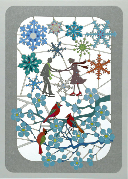 Skating Couple - Christmas Card - Blank - #XP-090