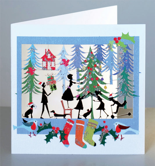 Decorating the Tree - Christmas Card - Blank - XPM028
