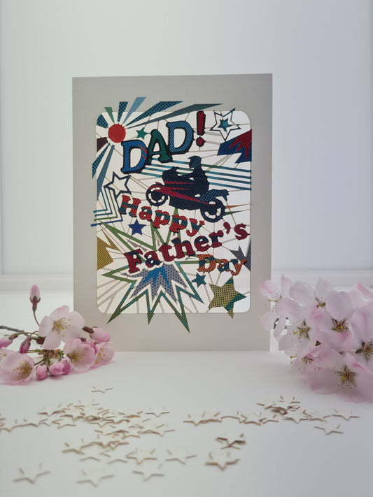 Motorbike -  ''Dad! Happy Father's Day'' - Fathers Day Card - PMF003