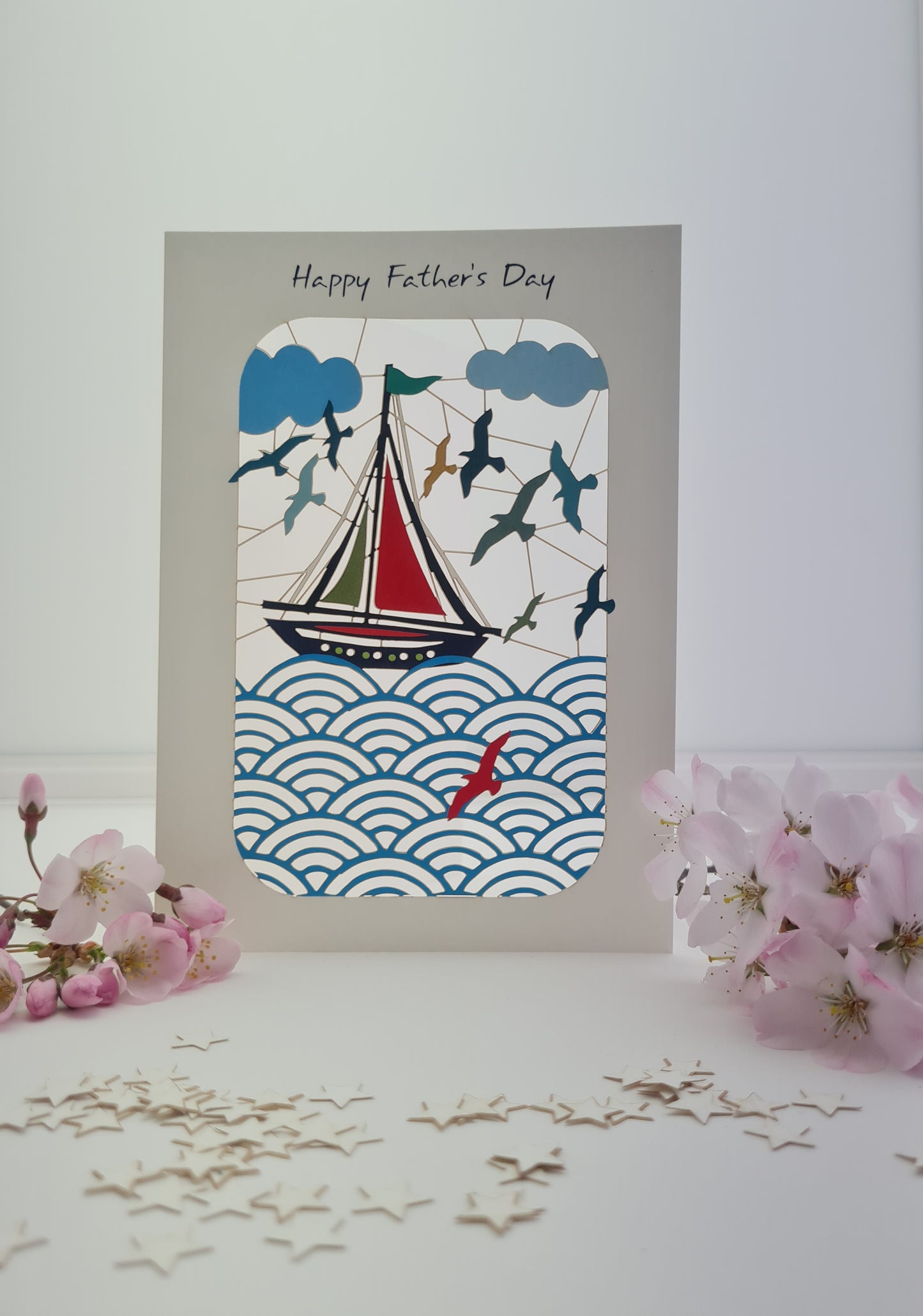 Boat and Seabirds - ''Happy Father's Day'' - Fathers Day Card - PMF008