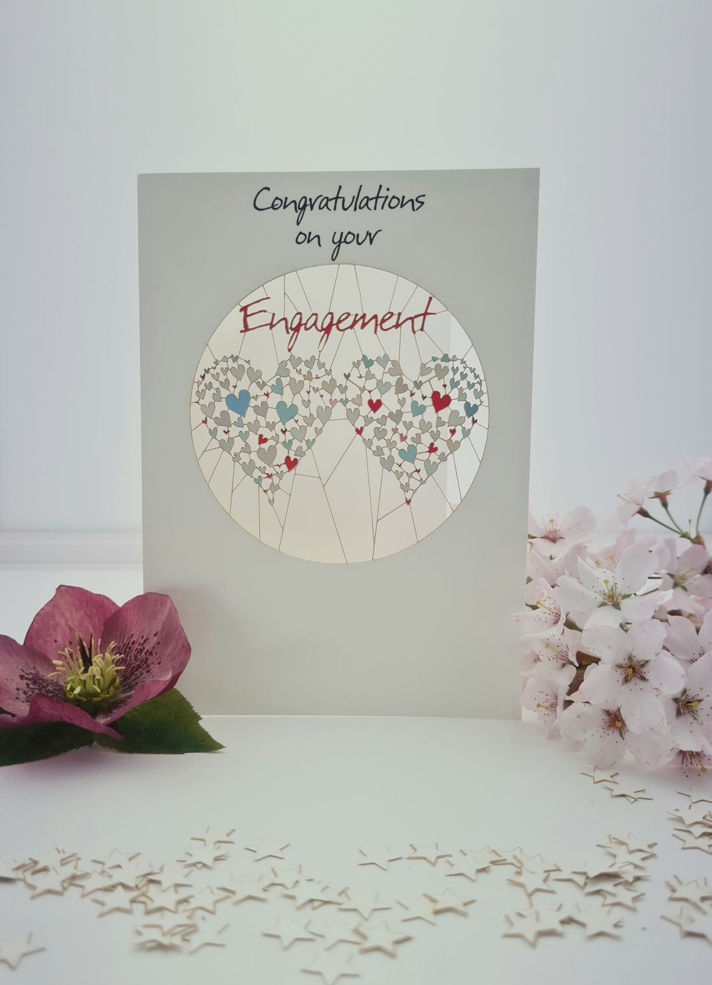 ''Congratulations on your Engagement'' Hearts Card - Engagement Card #PM923