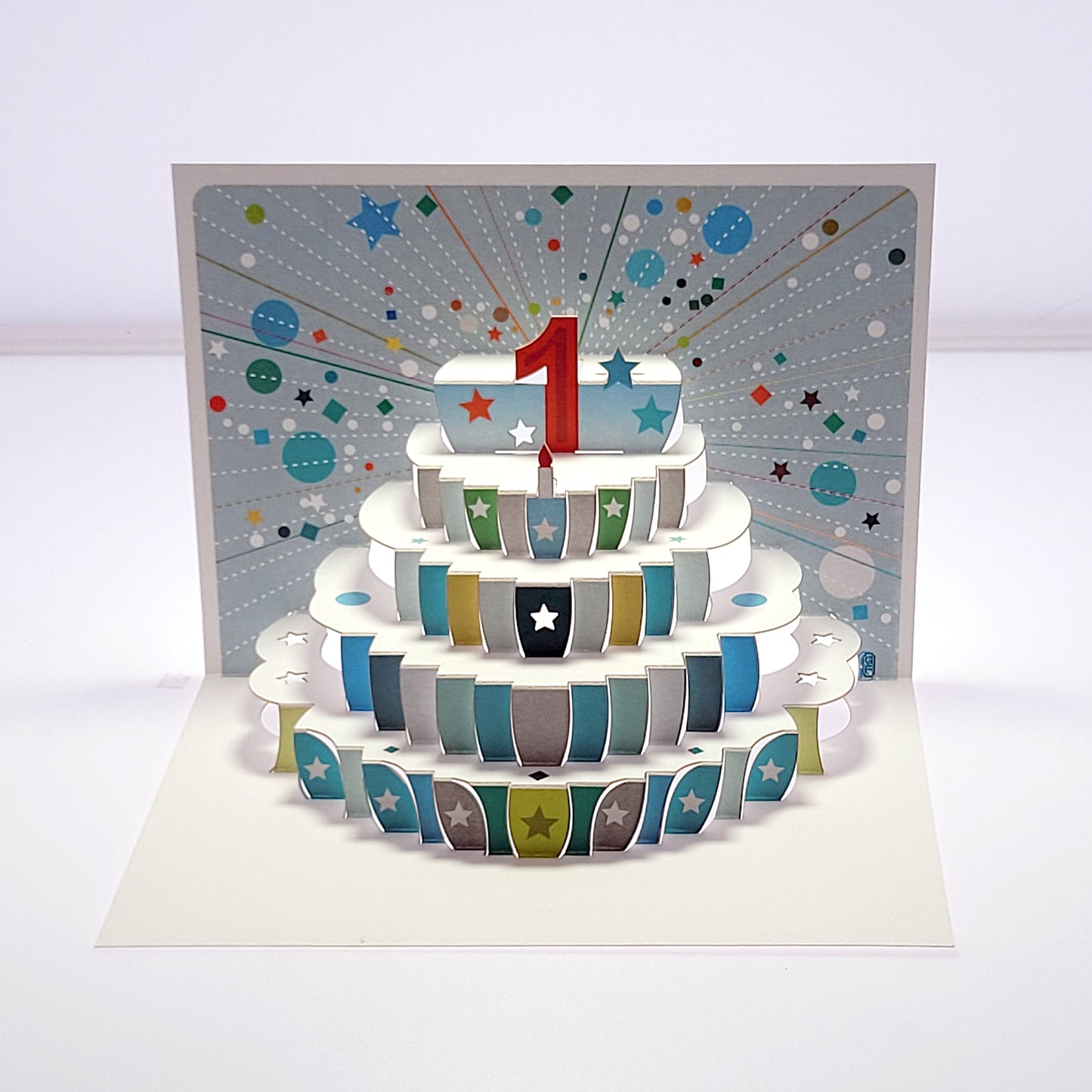 Age 1 Birthday Card, 1st Birthday Card, Cake Birthday Card, Pop Up Card. #AG001 (AGE 1)