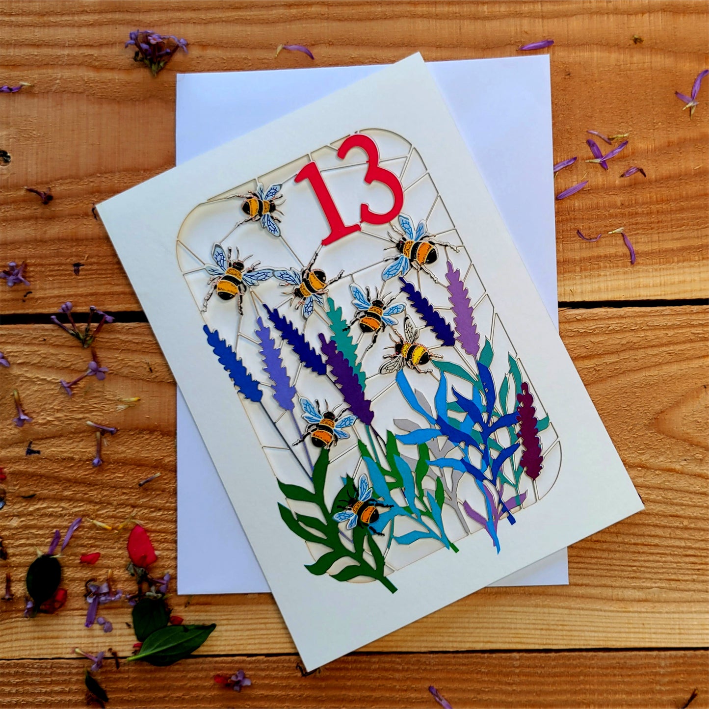 Age 13 Birthday Card, 13th Birthday Card, Bee Card - Be013