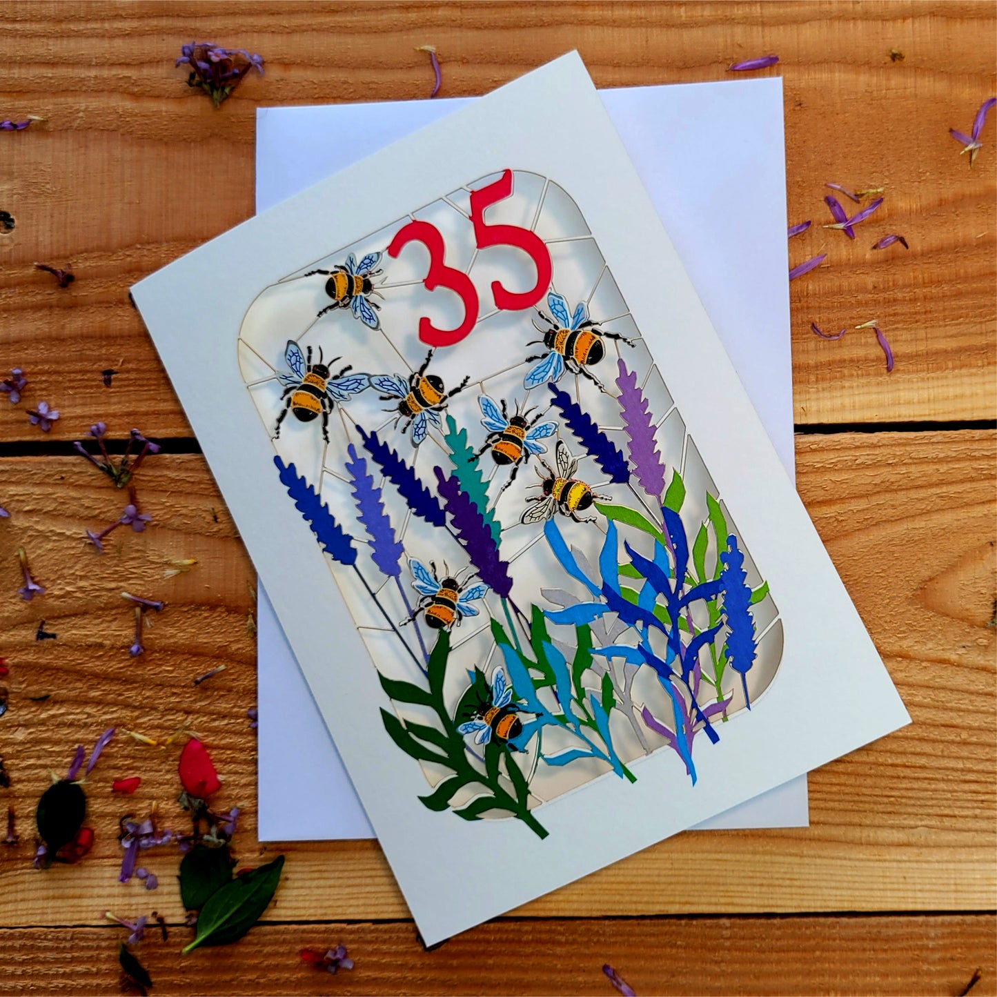 Age 35 Birthday Card, 35th Birthday Card, Bee Card - Be035