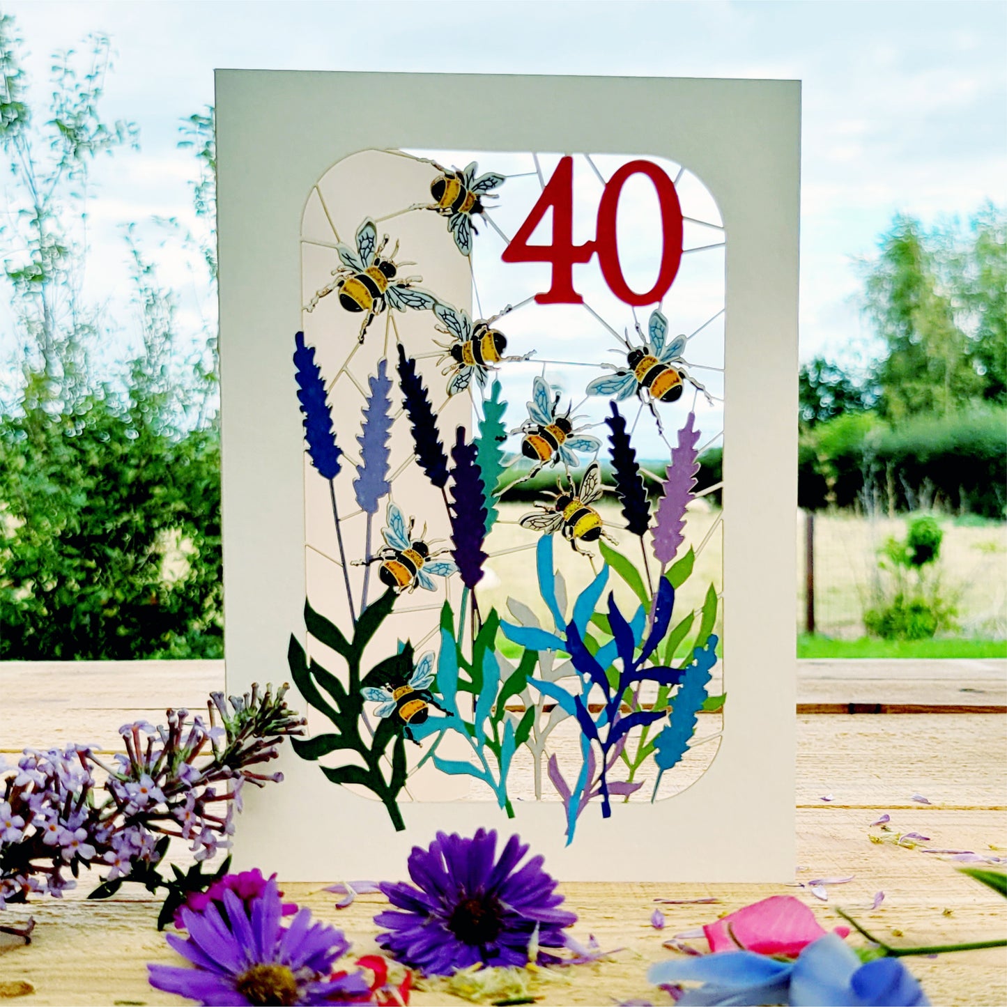 Age 40 Birthday Card, 40th Birthday Card, Bee Card - Be040