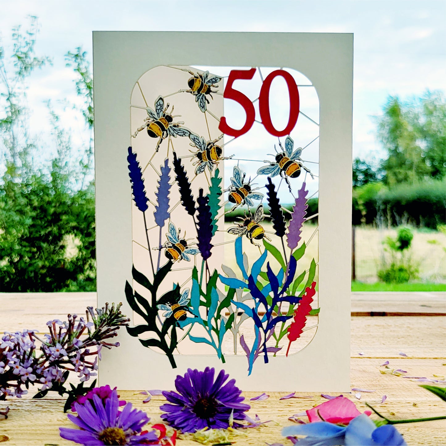 Age 50 Birthday Card, 50th Birthday Card, Bee Card - Be050