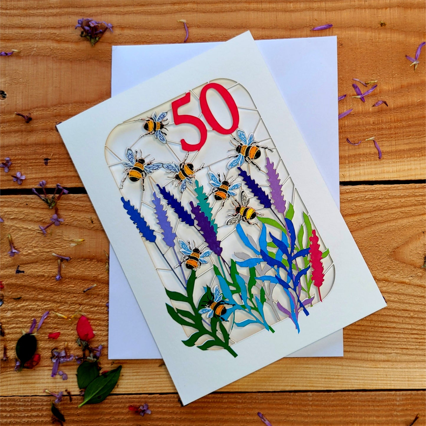Age 50 Birthday Card, 50th Birthday Card, Bee Card - Be050