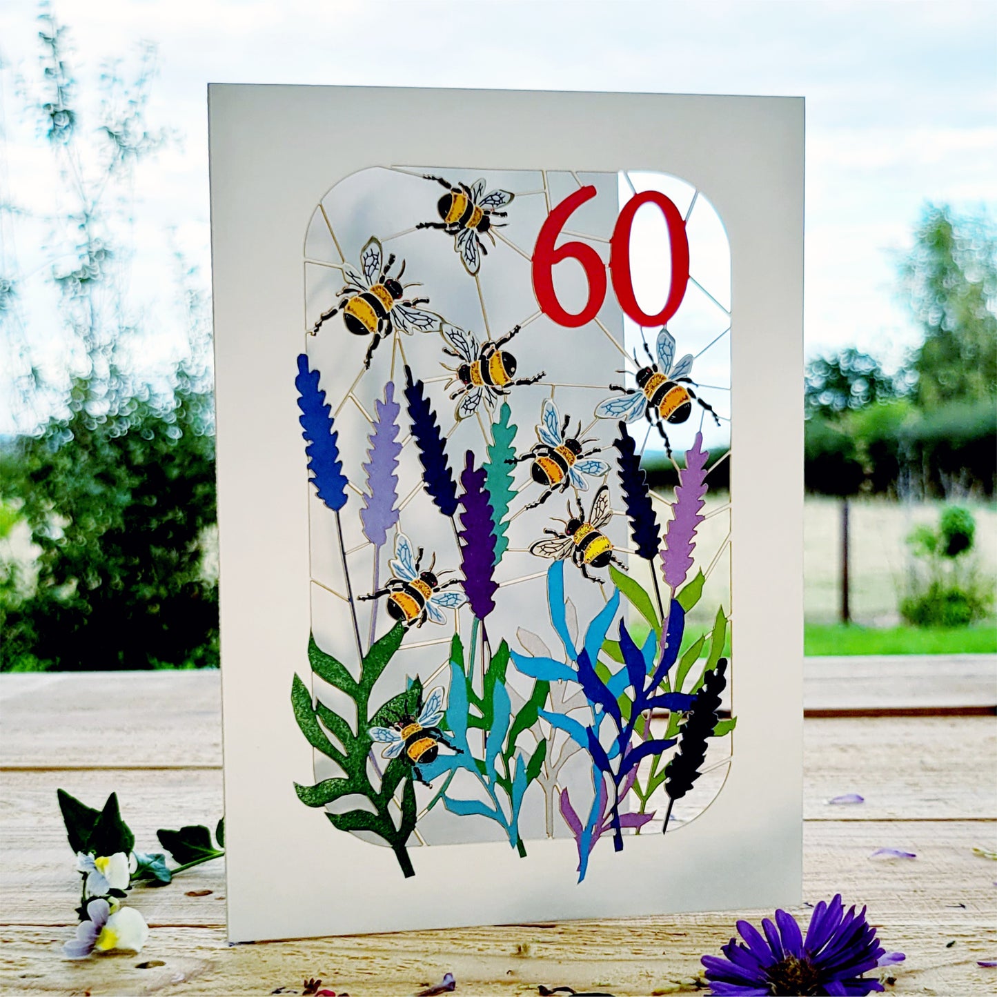 Age 60 Birthday Card, 60th Birthday Card, Bee Card - Be060