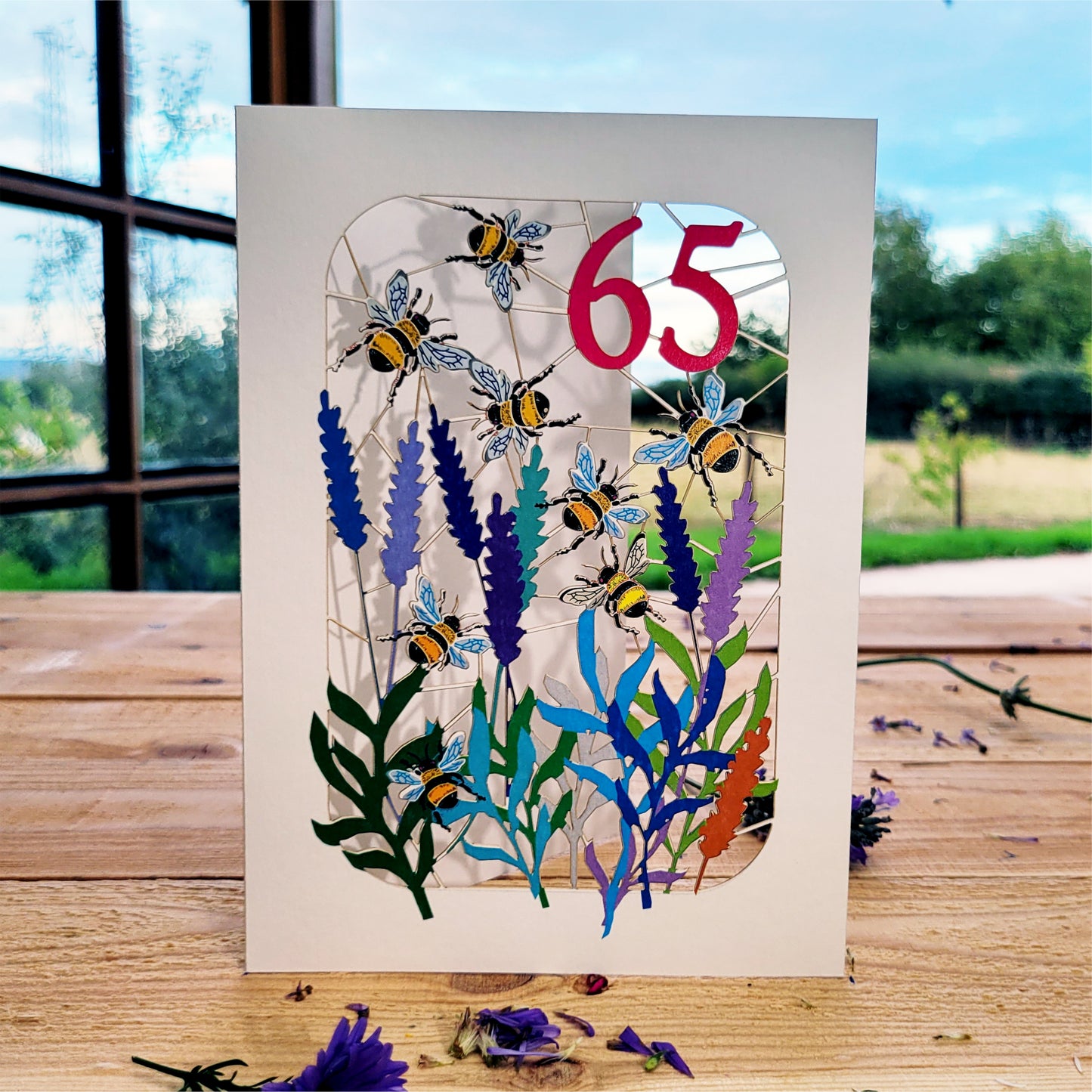 Age 65 Birthday Card, 65th Birthday Card, Bee Card - Be065