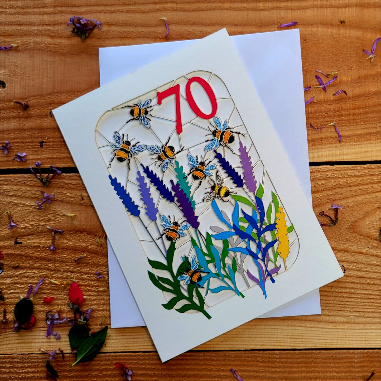 Age 70 Birthday Card, 70th Birthday Card, Bee Card - Be070