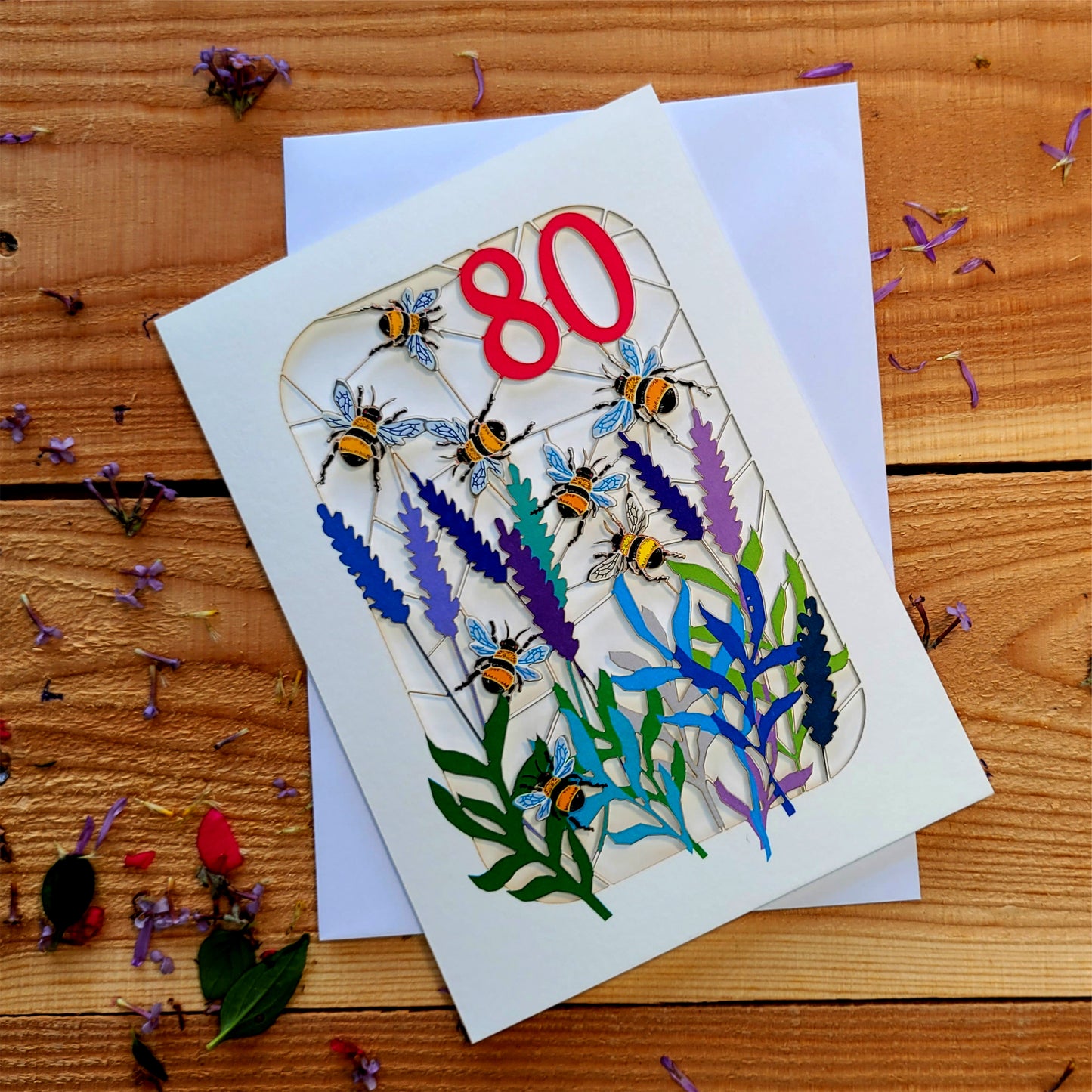 Age 80 Birthday Card, 80th Birthday Card, Bee Card - Be080