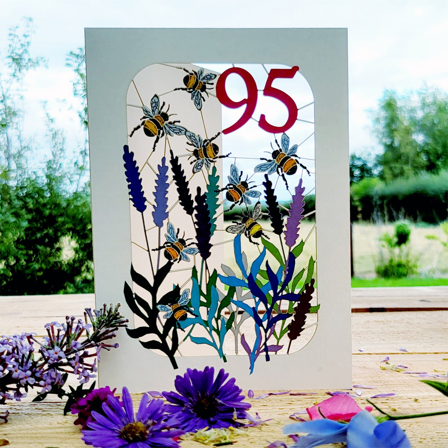 Age 95 Birthday Card, 95th Birthday Card, Bee Card - Be095