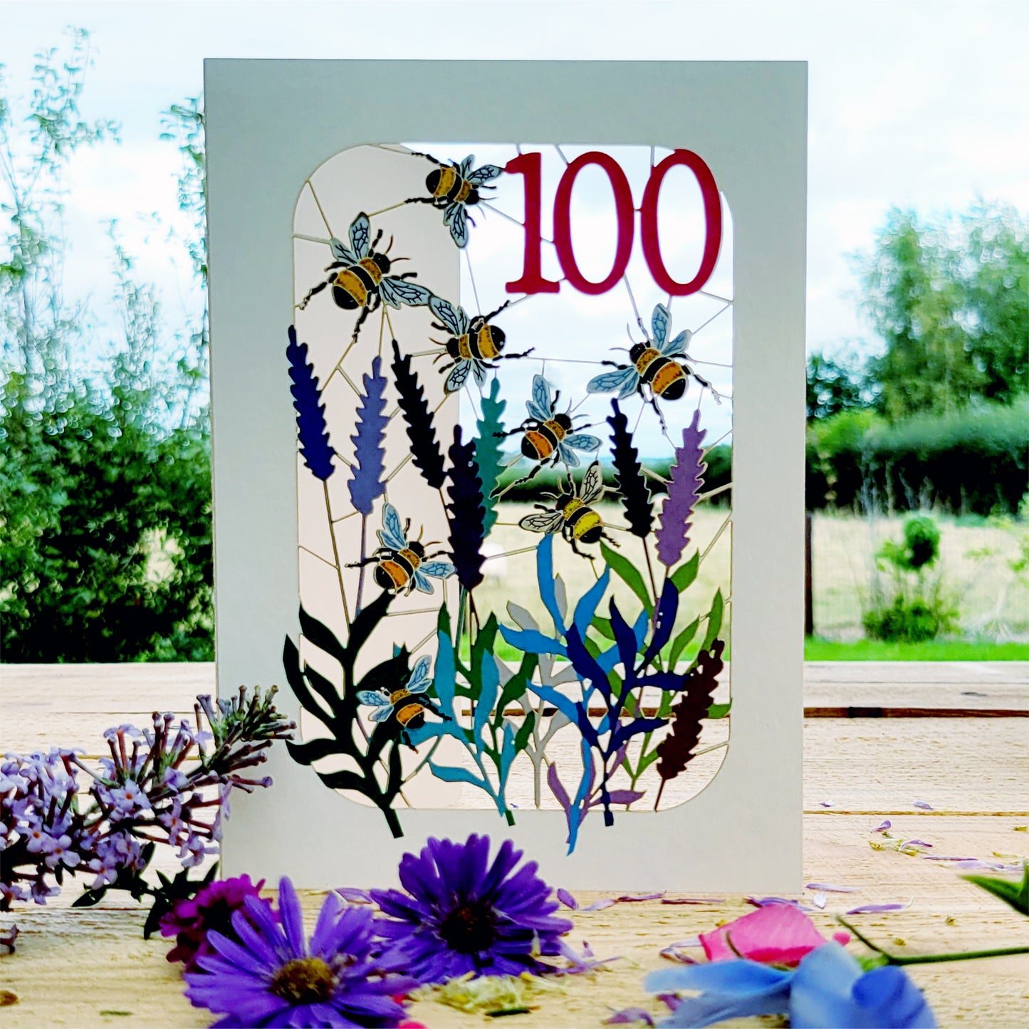 Age 100 Birthday Card, 100th Birthday Card, Bee Card - Be100