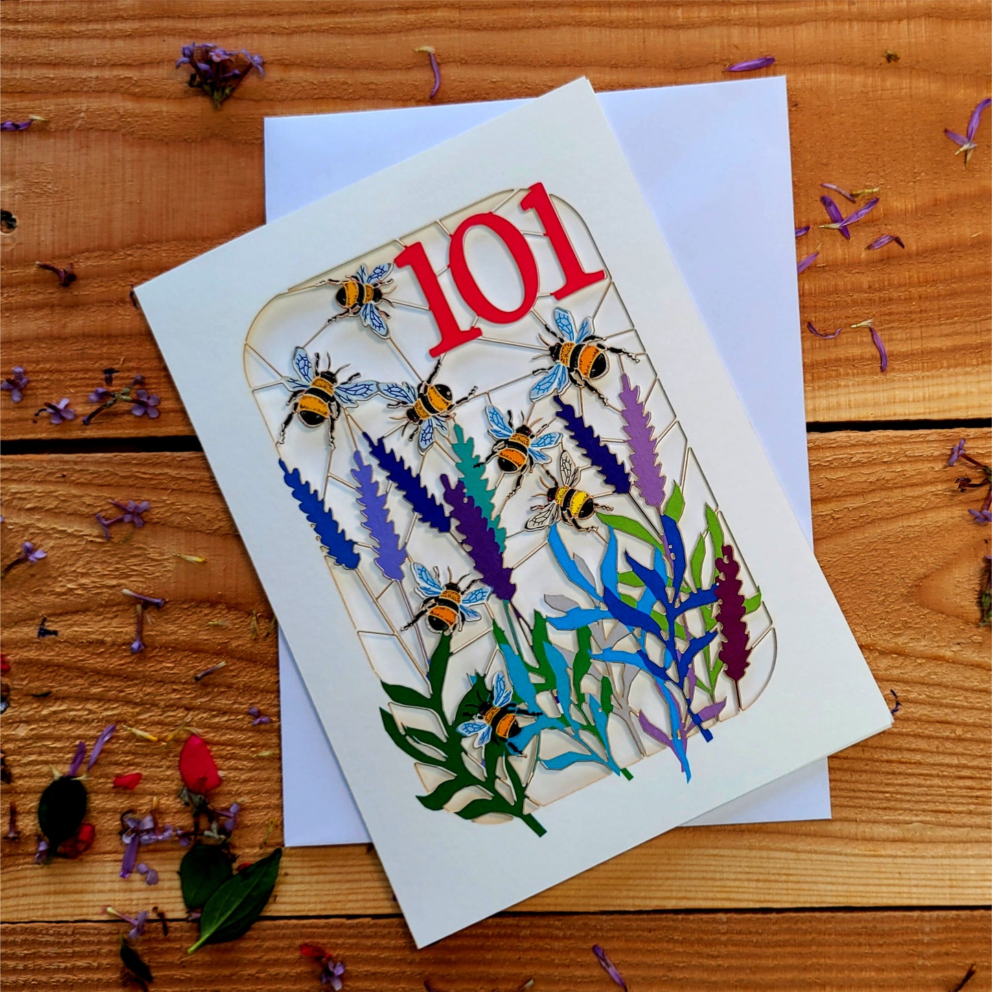 Age 101 Birthday Card, 101st Birthday Card, Bee Card - Be101