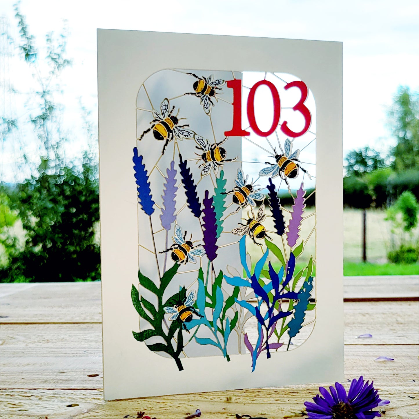 Age 103 Birthday Card, 103rd Birthday Card, Bee Card - Be103