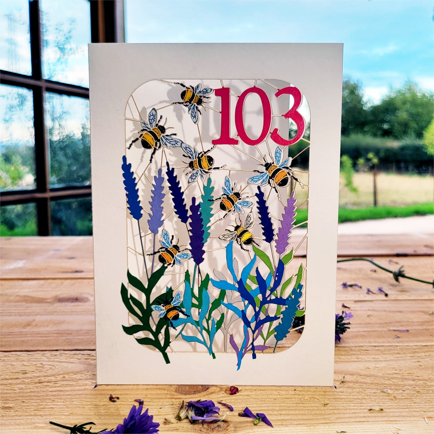 Age 103 Birthday Card, 103rd Birthday Card, Bee Card - Be103