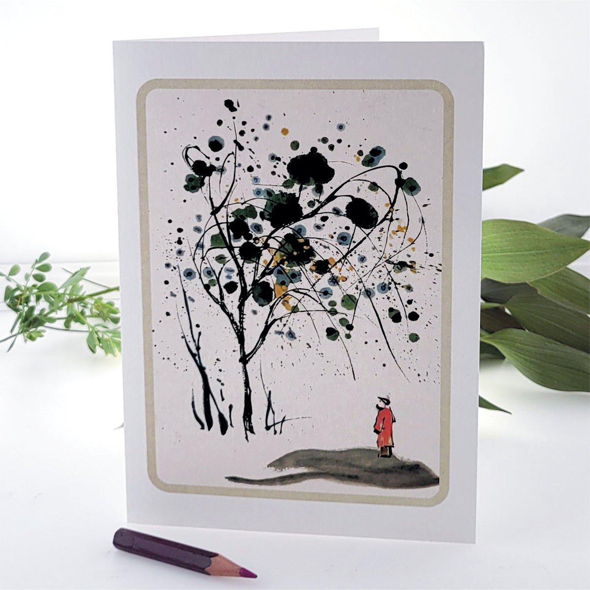 Gentleman Under Tree - Blank - Tree Card - D11