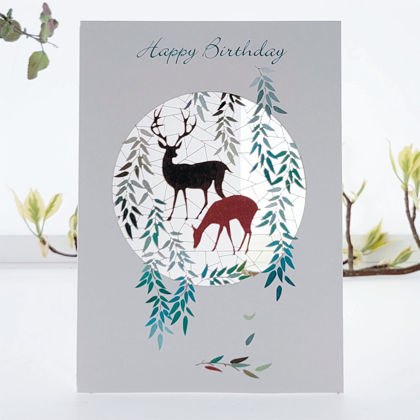 Stag and Doe - ''Happy Birthday'' - Birthday Card - F11