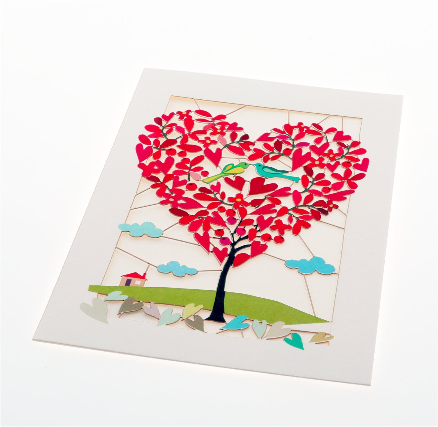 Heart Tree and Birds - Blank - Love/Valentines Card - PM133