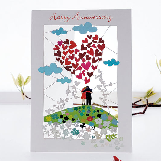 ''Happy Anniversary'' - Couple Under Heart - Anniversary Card, #PM-144