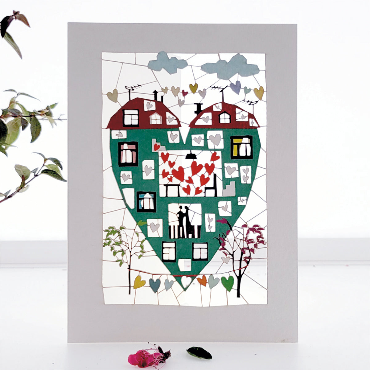 Heart House - Blank - Love/Valentines Card - PM156