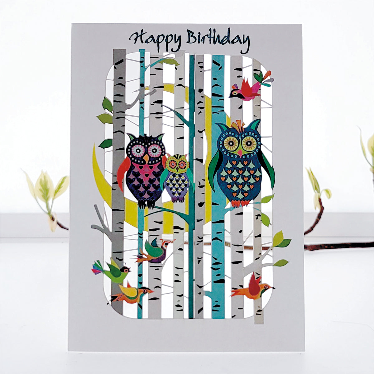 Owls - ''Happy Birthday'' - Owl Card - Birthday Card - PM210