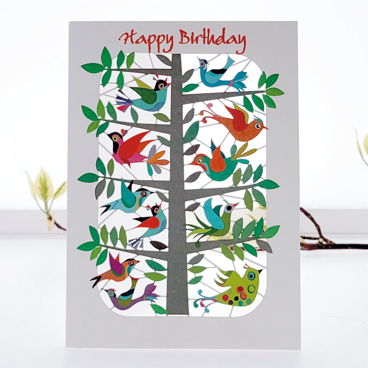 Birds & Tree - ''Happy Birthday'' - Birthday Card - PM213