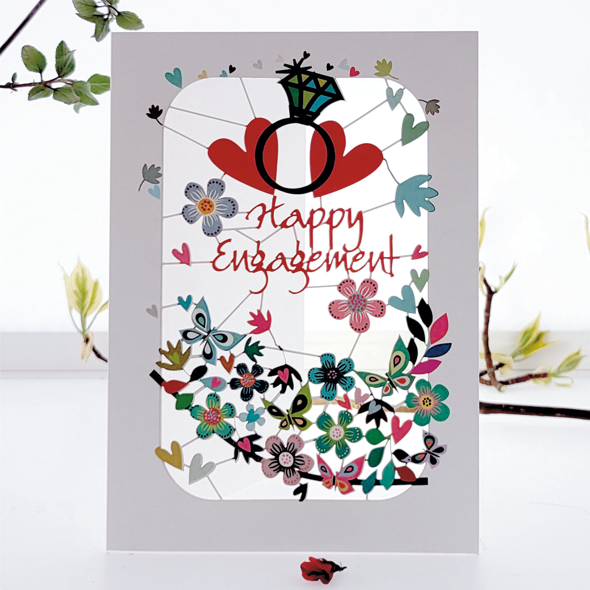 ''Happy Engagement'' Engagement Ring Card - Engagement Card #PM235